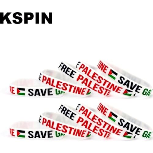 Palastine Flag Silicone Rubber Bracelets Sports Wrist Band Bangle for Women Men