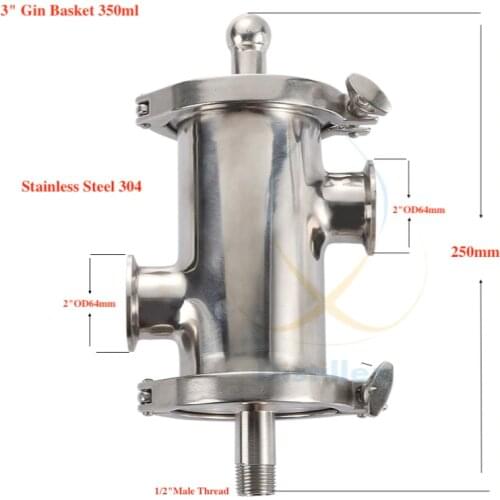 Tri - clamp 3"(OD91mm) Gin Basket , Aroma Basket volume 350ml. Home distillation. Distillex