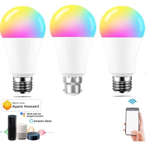 WiFi Smart Light Bulb 9W E27/E26/B22 Dimming LED Bulb For Apple Homekit Direct Connect Voice Control Work With Alexa Google Home