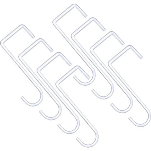 Patio White Powder Coated Steel Fence Hooks for Hanging Plants, Planters, Bird Feeders, Lights, 8 PCS