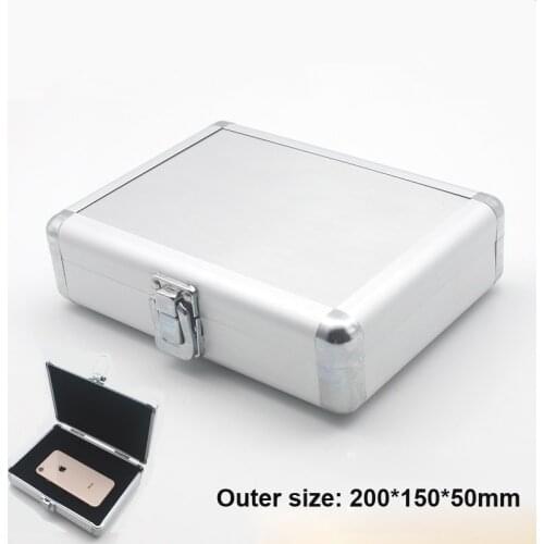 Tool box Aluminum Case Suitcase Instrument Box Equipment File Box Cosmetic Case toolbox with Sponge 200*150*50mm