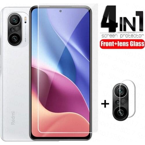 4in1 For Xiaomi Poco F3 Tempered Glass Full Cover Screen Protector Lens Film for Xiaomi Poco F2 Pro X3 M3 PocoF3 F 3 Glass