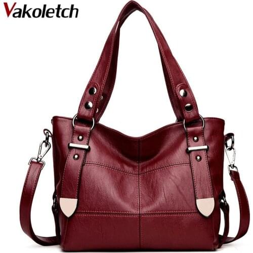 Female Vintage Satchel Bag Pu Leather Handbag Bolsas Feminina Luxury Handbags Women Bag Designer Brand Famous Shoulder Bag KL348