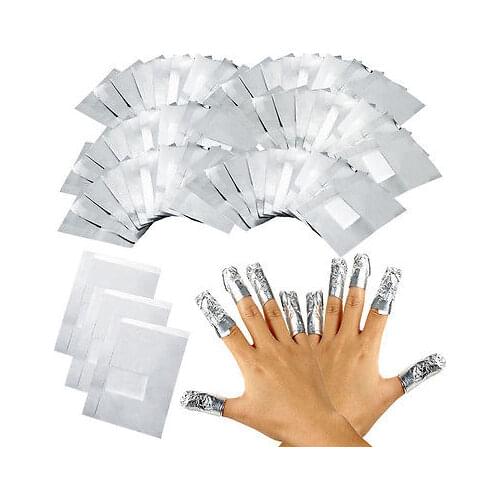 100Pcs/Lot Aluminium Foil Nail Art Soak Off Acrylic Gel Polish Nail Removal Wraps Remover Makeup Tool