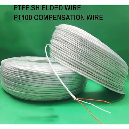 20M PT100 Temperature line 3*7*0.15 3 core silver plated PTFE shielded wire PT100 compensation wire