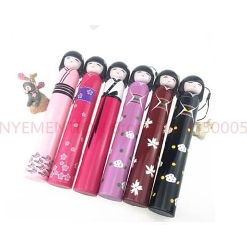 30pcs/lot fedex fast free shipping japanese style woman cartoon girl umbrella lady sunny rainy cartoon bottle umbrella