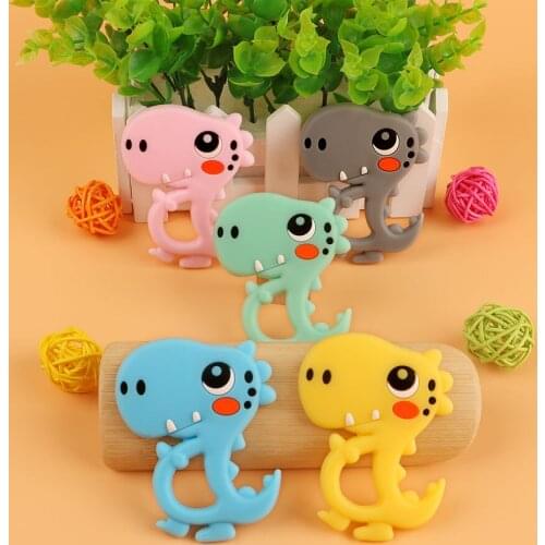 Kovict 5/10pcs dinosaur Silicone Baby Teether Cute Baby Teething Toys Chewable Animal Shape Baby Products BPA Free