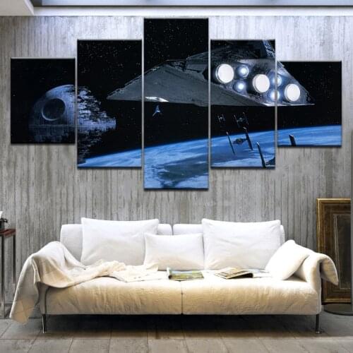 5Panel HD Printed Star Waes:Episode VI movie wall posters Print On Canvas Art Painting For home living room decoration