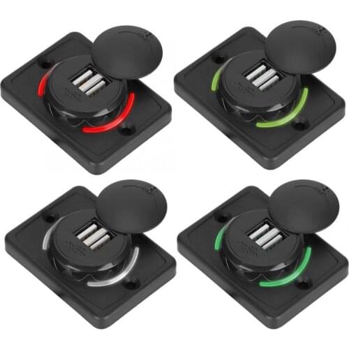 3.1A DC12V/24V Black Car Dual USB Port Power Charger Socket Outlet with LED Automotive high quality spare parts