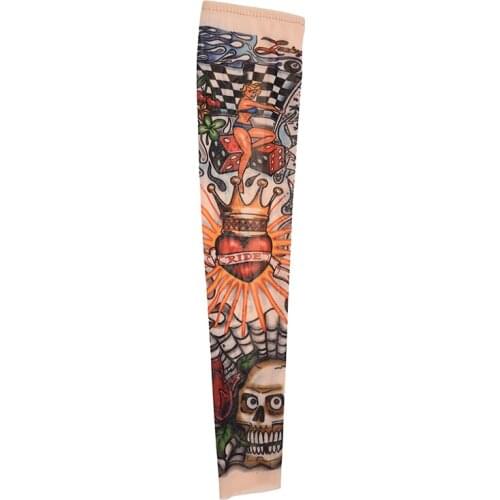 Skull Crown Stretchy Temporary Tattoo Arm Sleeve Stocking for Child