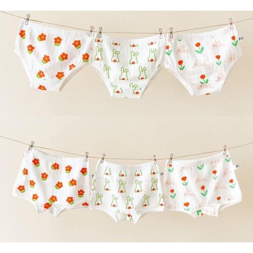 Children underwear Fashion Flower Girls Printing Panties White Kids Triangle And Boxers Shorts Child Underpants Stylish 3Pcs/Set
