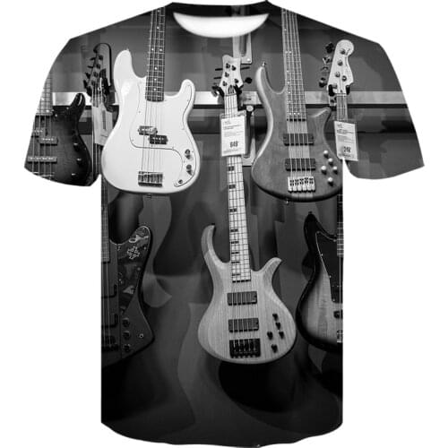 2021 Fashion t-shirt 3D Men/women funny hip hop guitar tshirt printing streetwear music top suit kids t shirt Harajuku Shirts