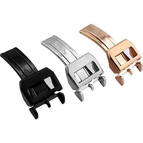 HQ 316L Stainless Steel Folding Clasp 18mm For Big Pilot Watch band Strap Butterfly Buckle Case For IWC Watchband