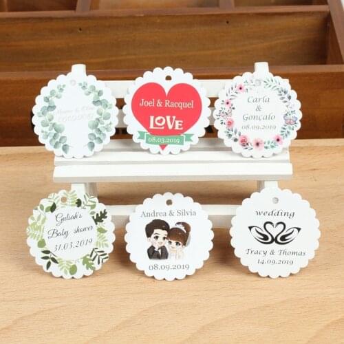 Customized Personalized Wedding Logo tag Birthday Candy Boxes Tags Labels Invitation Label Baptism rustic wedding accessories