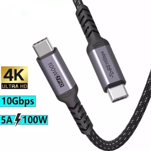 USB TYPE C 3.1 Gen2 Cable 100W 20V/5A Fast Charge PD Cable 4K@60Hz 10Gbps USB C Cable for Macbook Pro/Air DELL Xiaomi