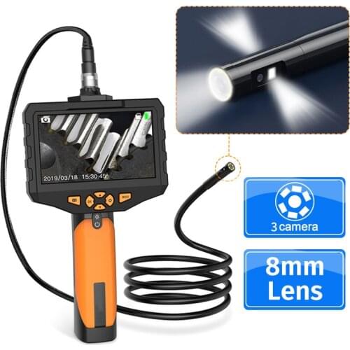 Single & Dual Lens Inspection Camera with 4.5 inch Screen Endoscope Camera 6 LED IP67 Waterproof Snake Camera Carrying Case