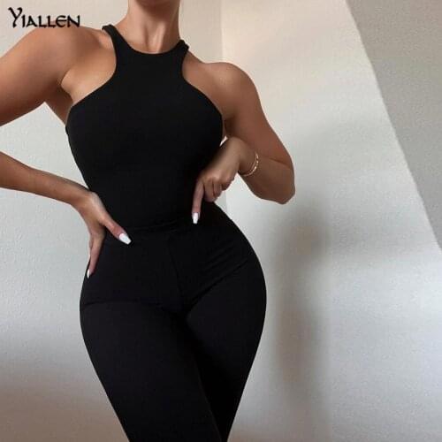 Yiallen Summer Women Tracksuit Yoga Two Piece Sets Skinny Ribbed Seamless Tank Tops+Pants Stretch Workout Sportwear Outfits New