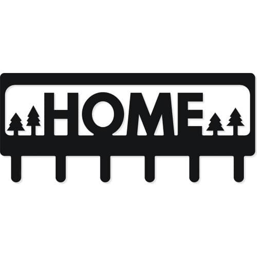 M & c Concept Home Metal Wall Key Holder Black