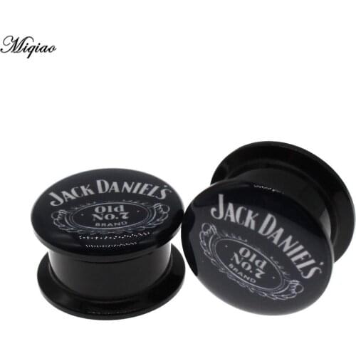 Miqiao 2pcs Fashion Earrings Acrylic Letters Earplugs Tunnel Extender 6-30mm Body Piercing Jewelry