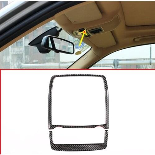 Real Carbon Fiber Car Front Row Reading Lamp Frame Trim Sticker For BMW X5 E70 X6 E71 2008-2013 Accessories