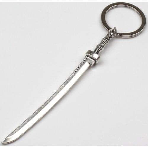 New Fashion Keychain 106*10mm samurai sword Pendants DIY Men Jewelry Car Key Chain Ring Holder Souvenir For Gift