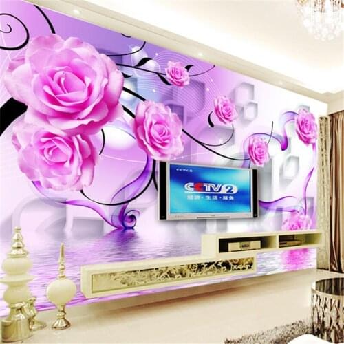 Beibehang Custom wallpaper 3d mural papel de parede circle beautiful roses murals for room wall papers home decor 3d wallpaper