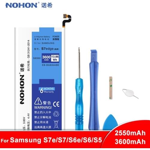 NOHON Li-ion Battery For Samsung Galaxy S7 Edge G935F S7 G930F S6 Edge G925F S6 G920F S5 G900 EB-BG935ABE Replacement Batteries