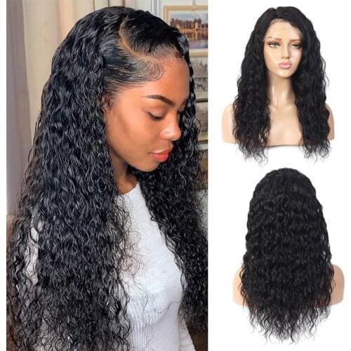 13x4 Water Wave Transparent Lace Wig 250 Density Human Hair Lace Front Wig For Black Women Curly Human Hair Wig 180 Density