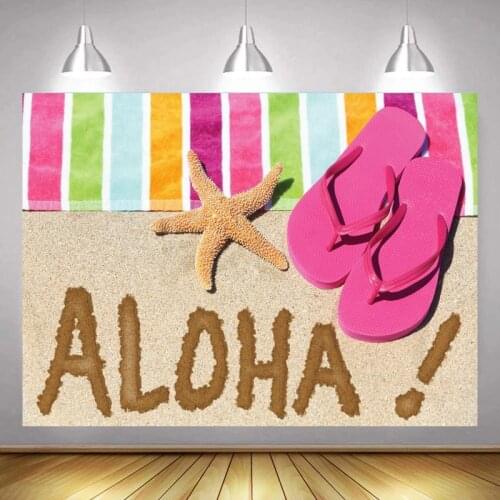 Beach Holiday Trip Photography Background Flip Flops Women Couples Family Portrait Backdrop For Photo Studio Photoshoot Decor