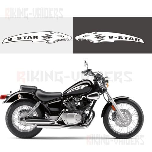 Custom Eagle Head Decal Fairing Stickers Saddlebag Vinyl Decals For Yamaha Vstar V-Star XV250 XVS650 XVS1300 XVS1100 Route 66
