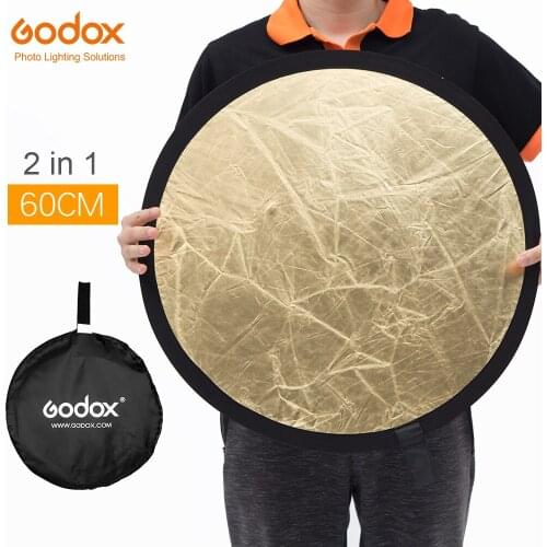 Godox 24" 60cm 2 in 1 Portable Collapsible Light Round Photography Reflector for Studio Multi Photo Disc