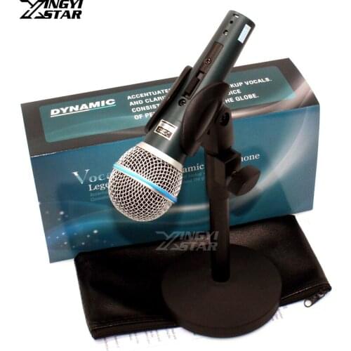 Adjustable Metal Dynamic Mic Clip Holder Desktop Switch Wired Microphone Stand For Beta 58 BT 58A PC Karaoke Microfone Microfoon