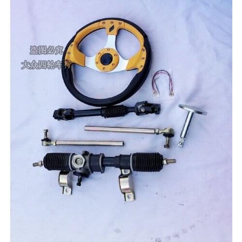 320mm Steering wheel 470MM Rack & Pinion 610mm adjust U Joint Tie Rod Fit For China Go Golf l Kart Buggy Karting UTV Bike Parts