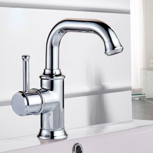 Basin Faucets Chrome Color Brass Crane Bathroom Faucets Hot and Cold Water Mixer Tap Contemporary Mixer Tap Water Tap