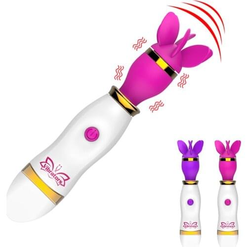 Clitoris Stimulate 12 Speed Tongue Licking Vibrator AV Stick Rotation Oral Sex Toys for Woman Female Masturbation Breast Massage
