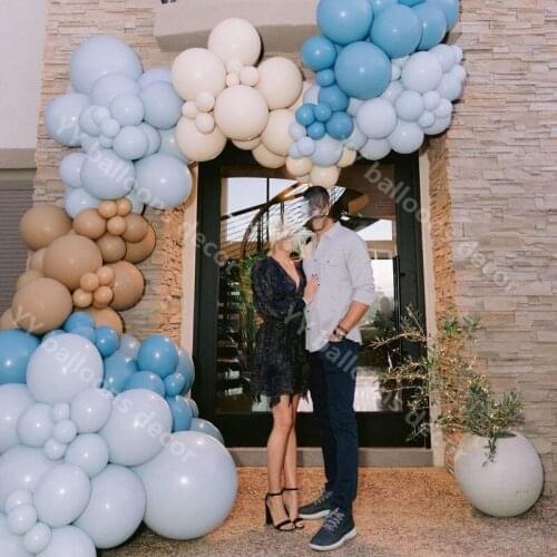 Macaron Blue Retro Coffee 162pcs DIY Balloons Garland Arch Kit Balloon Arch DIY Wedding Baby Shower Birthday Party Decorations