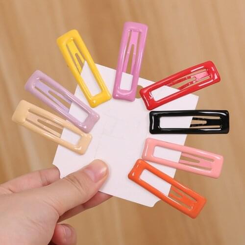 300pcs/lot DIY Simple Multi Alloy Geometry Square Hair BB Clips Retro Oil Drip Hairpin Hair Styling Tools Accessories HA1404