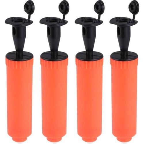 1 Set of 4 PCs Mini Plastic Balloon Inflator Hand Held Air Pump Portable Air Inflator for Balloons Toys Balls (Red)