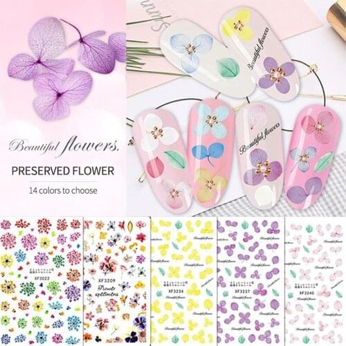 1pc Nail Stickers Artificial Flower Leaf Series Nail Stickers Water Transfer Nail Decals Self-adhesive Nail Stickers Decoration