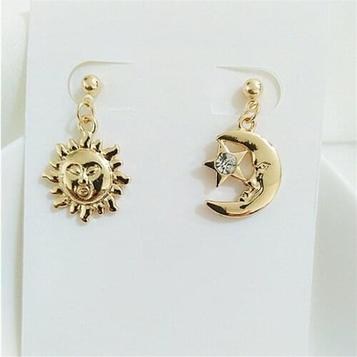 10 pair /lot quality fashion jewelry metal alloy star moon sun earrings