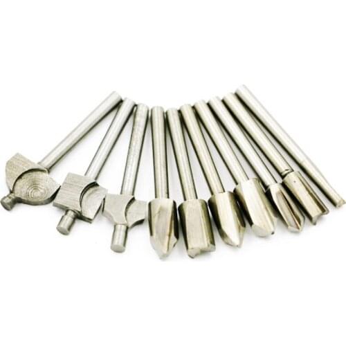 10PCS/lot 1/8 Mini Shank HSS Carpentry Router Bits Fit Dremel Rotary Tools Woodworking Router Bits Milling Cutter