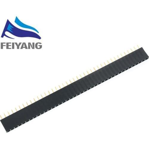 100PCS 2.54mm 40 Pin Stright Female Single Row Pin Header Strip PCB Connector