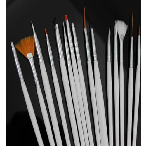 15pcs Nail Art Design Acrylic Dot Painting Tool Pen Polish Brush Set