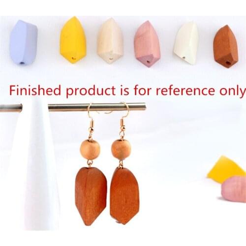 18*33MM Colorful Wood Beads 20PCs 50PCs DIY Jewelry Findings Geometry Wooden Beaded Charm Ornament Accessory Earring DIY Charms