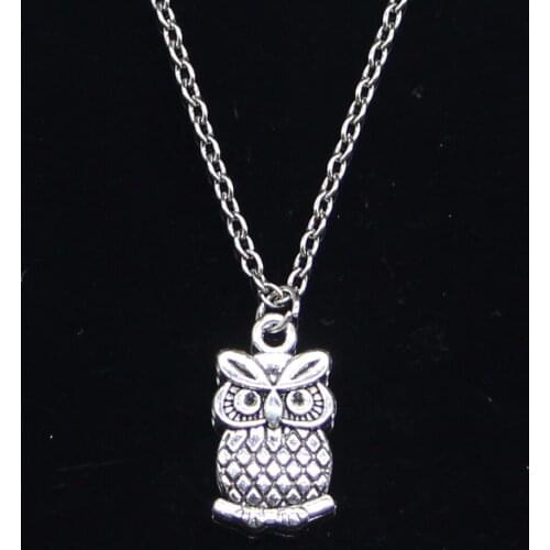 20pcs New Fashion Necklace 20x11mm big eyes owl Pendants Short Long Women Men Colar Gift Jewelry Choker