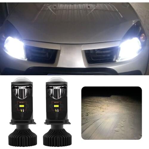 2021 Upgraded T1 H4 LED Headlights car H4 Mini Projector Lens 6000K DC9-32V 35W High Low Beam Auto led lights