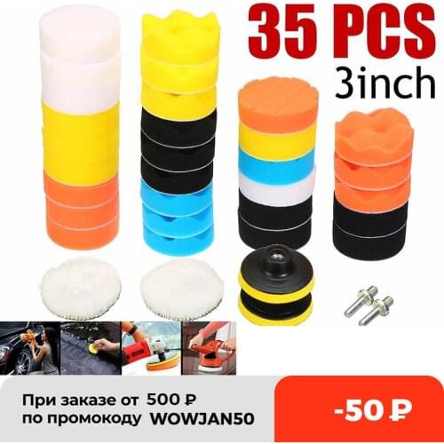 3 inch Wool Pads Waxing Polishing Buffing Pad 35pcs Wheel Car Auto Car Paint Care Polisher Pads