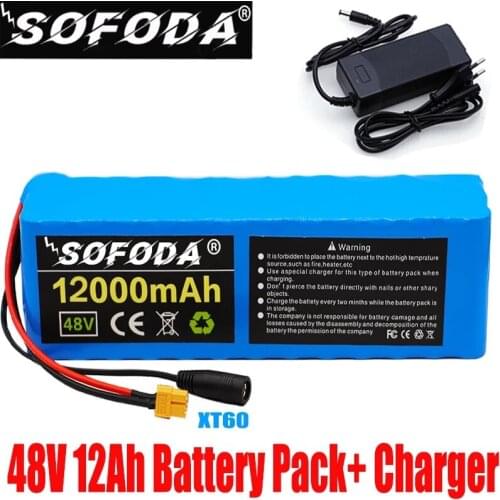 48v Lithium ion Battery 48V 12Ah 1000W 13S3P Lithium ion Battery Pack For 54.6v E-bike Electric Bicycle Scooter With BMS+Charger