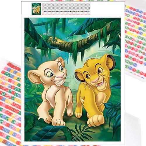 5D Diamond Painting Disney Lion King Movie New Arrivals Cartoon Simba Full Drill Art DIY Mosaic Kit Living Room Wall Decoration