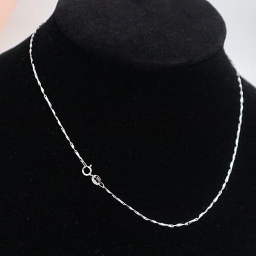 925 Sterling Silver Bamboo Joint Chain Necklaces For Women Men Ingot Shape Chain Necklace Accessories Findings & Components